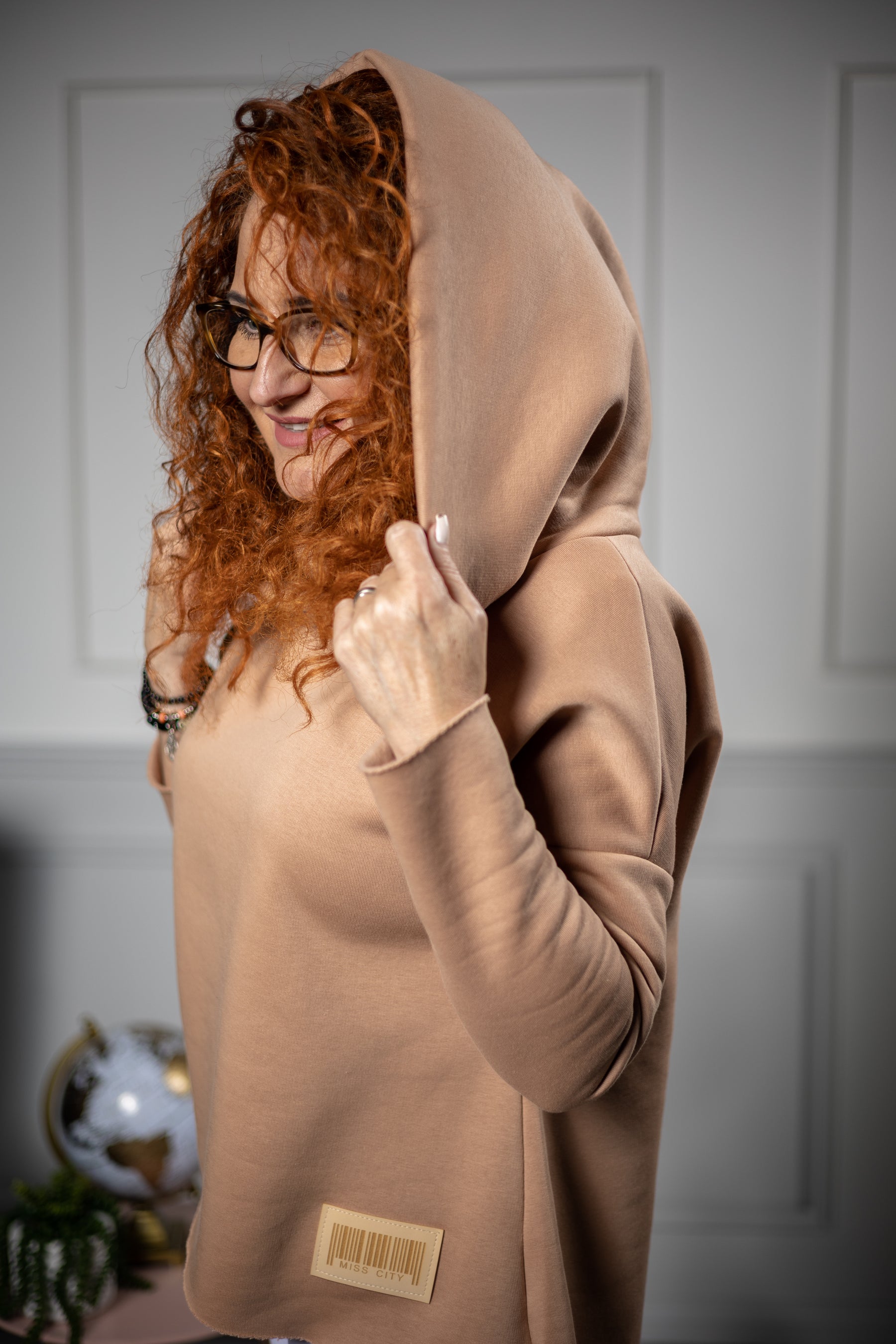 Cotton Hooded Sweatshirt Capp Camel