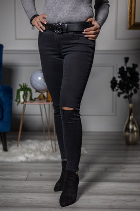 Knee Rip Jeans Argo Black