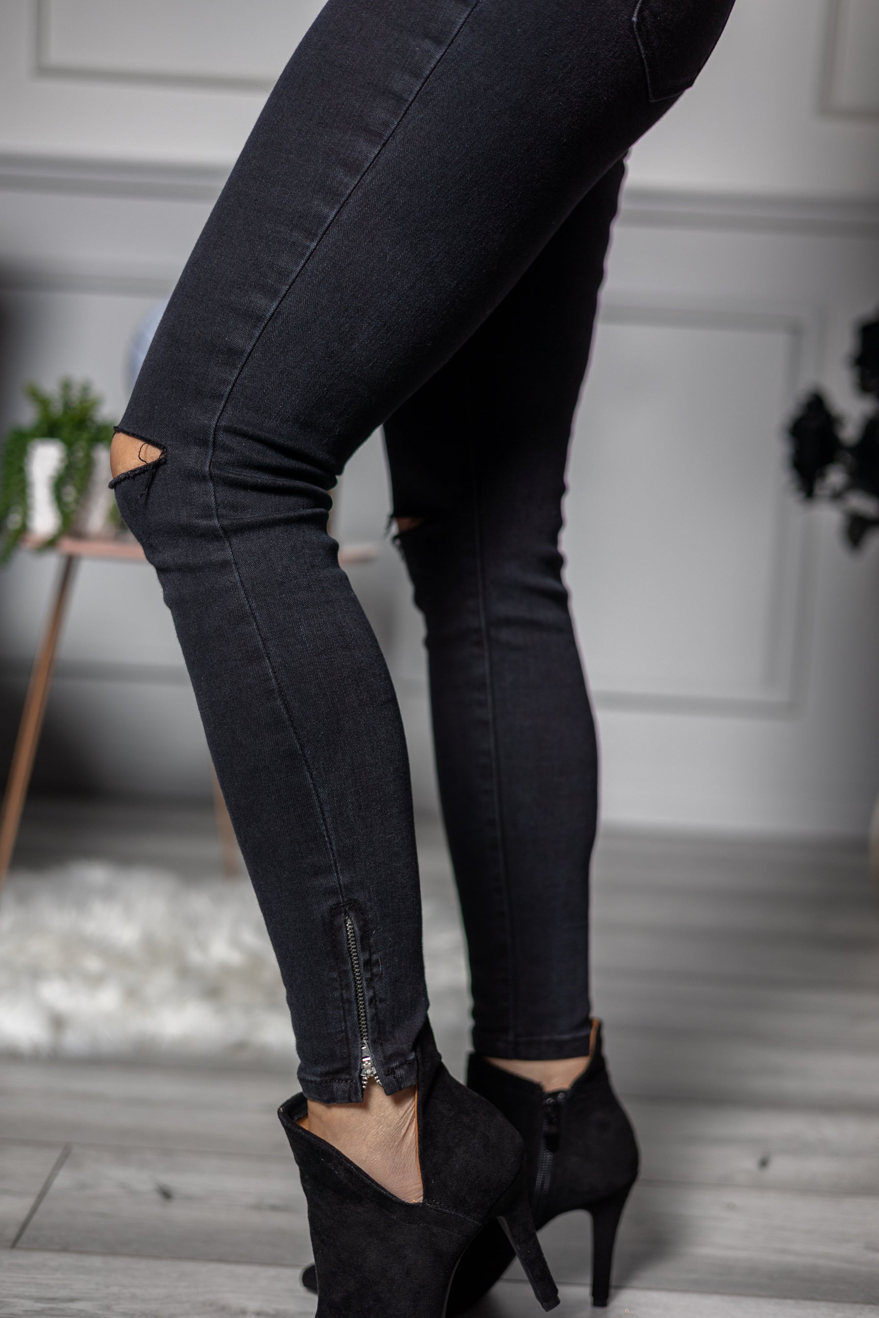 Knee Rip Jeans Argo Black