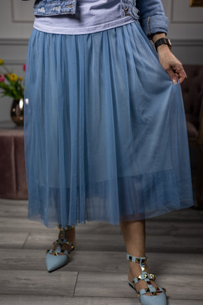 Tulle Maxi Skirt Marinea Blue