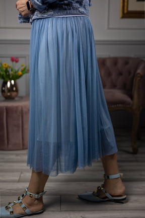 Tulle Maxi Skirt Marinea Blue