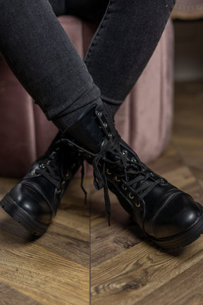 Sock Lace-up Worker Boots Montana Black