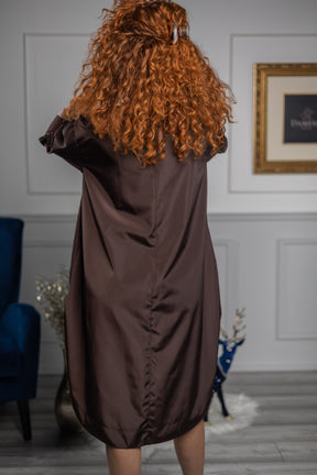 Stylish Asymmetrical Dress Ginger Chocolate