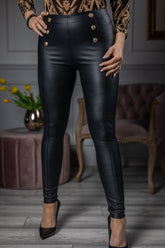 Faux Leather Material Leggings Verona Black