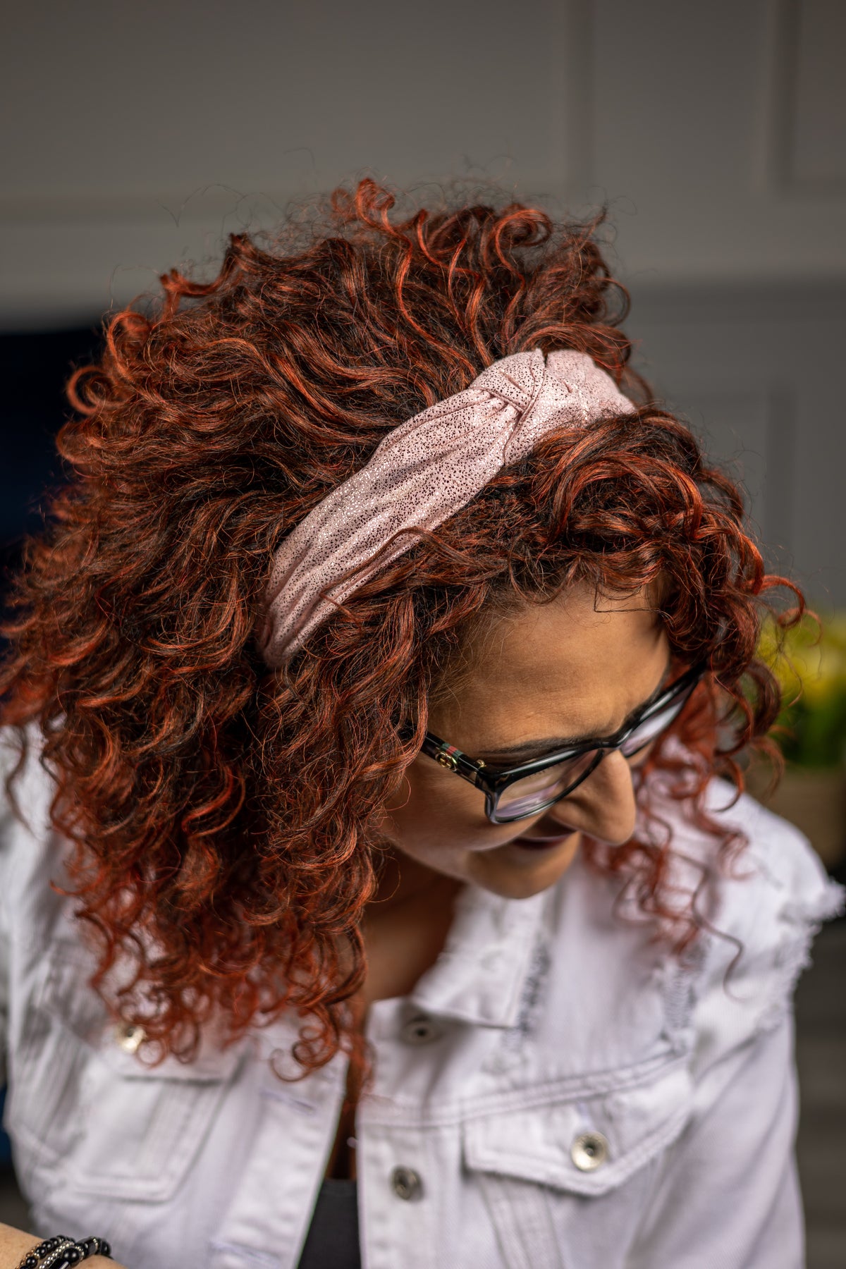 Glittery Knot Headband Stella Pink