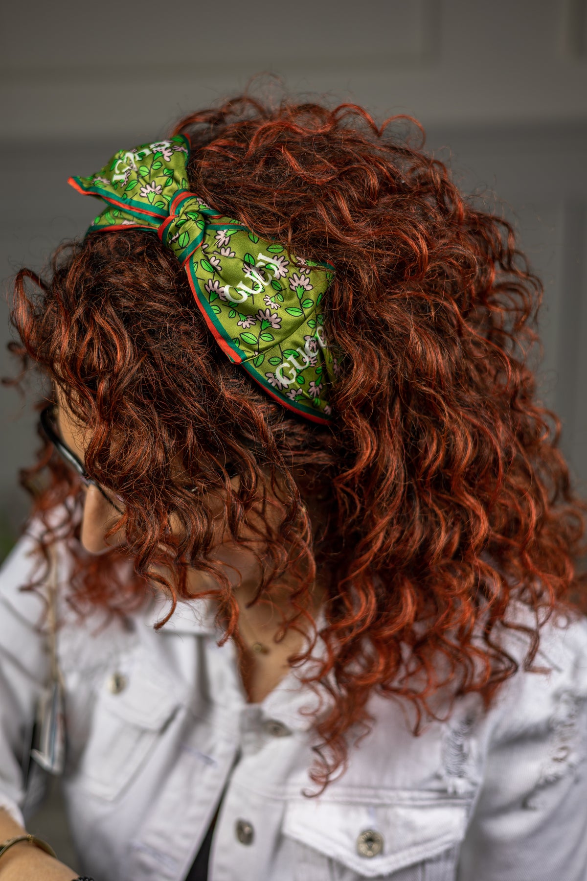 Silky Bow Headband Almira Green
