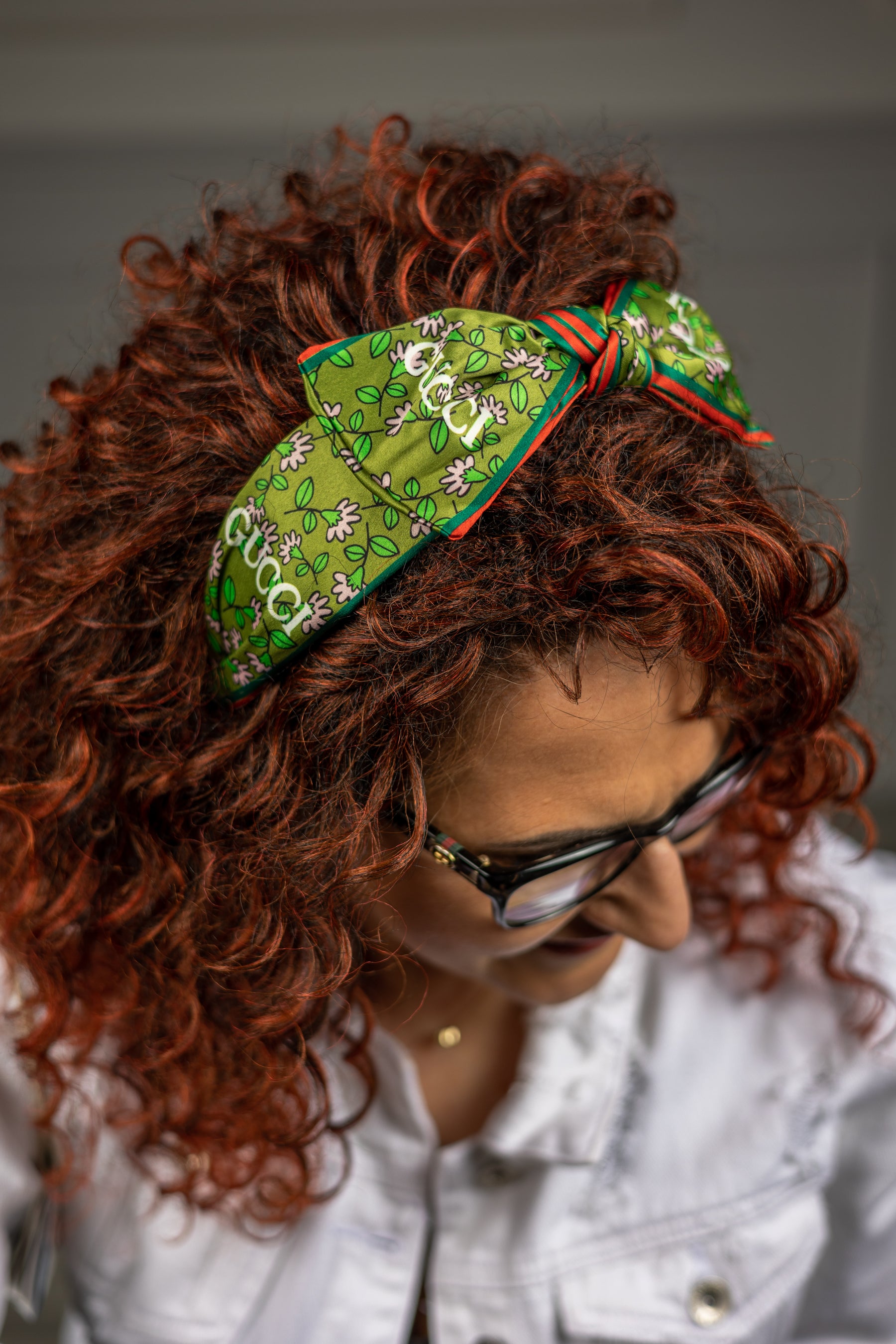 Silky Bow Headband Almira Green