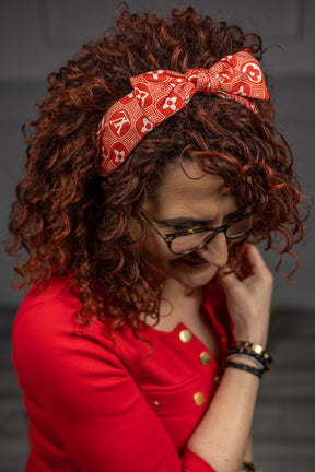 Bow Silky Headband Luna Red