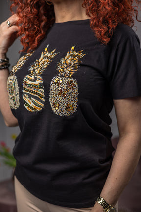 Cotton T-shirt Gold Pinaple