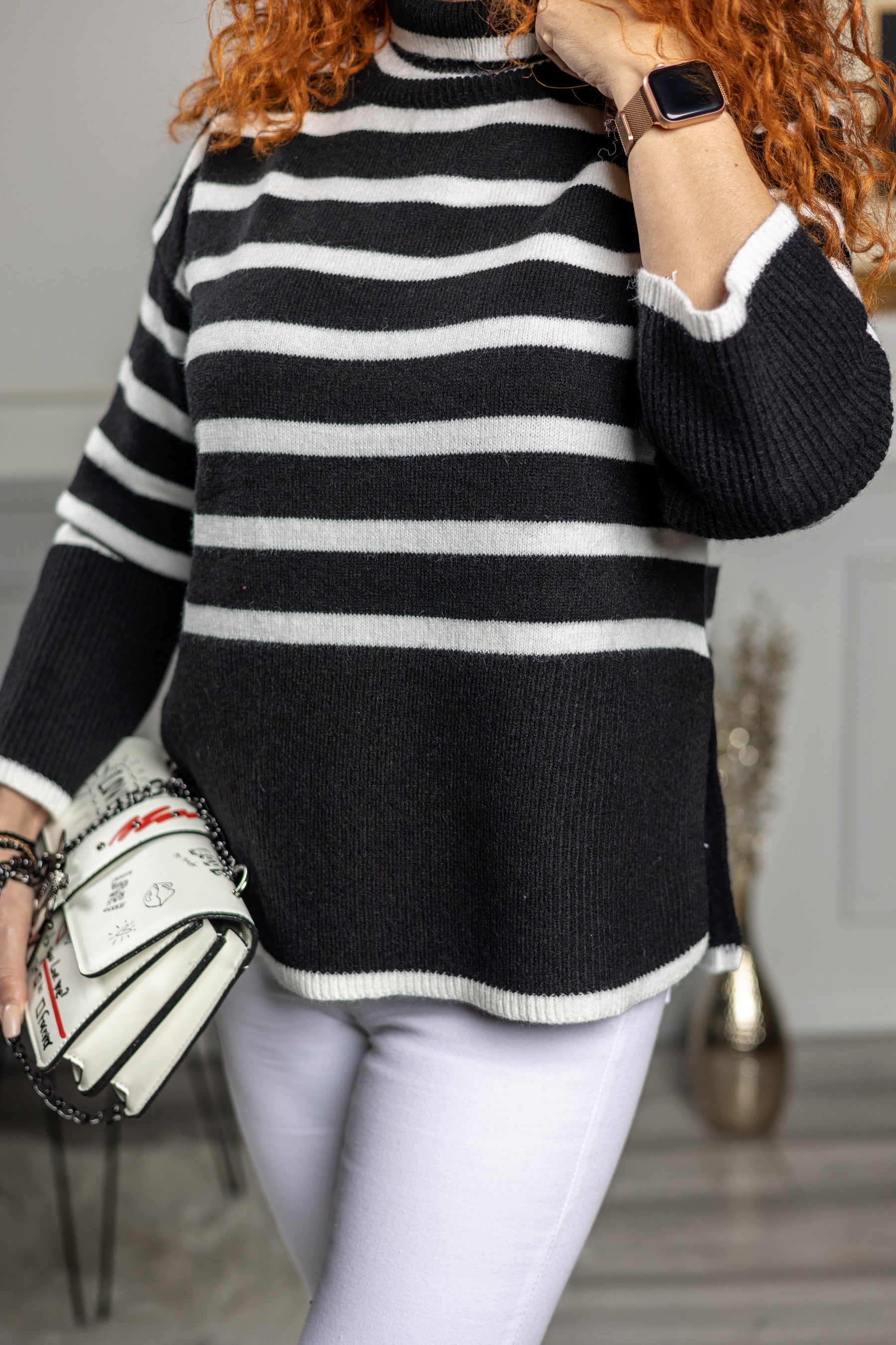 Striped Jumper Zalando Black