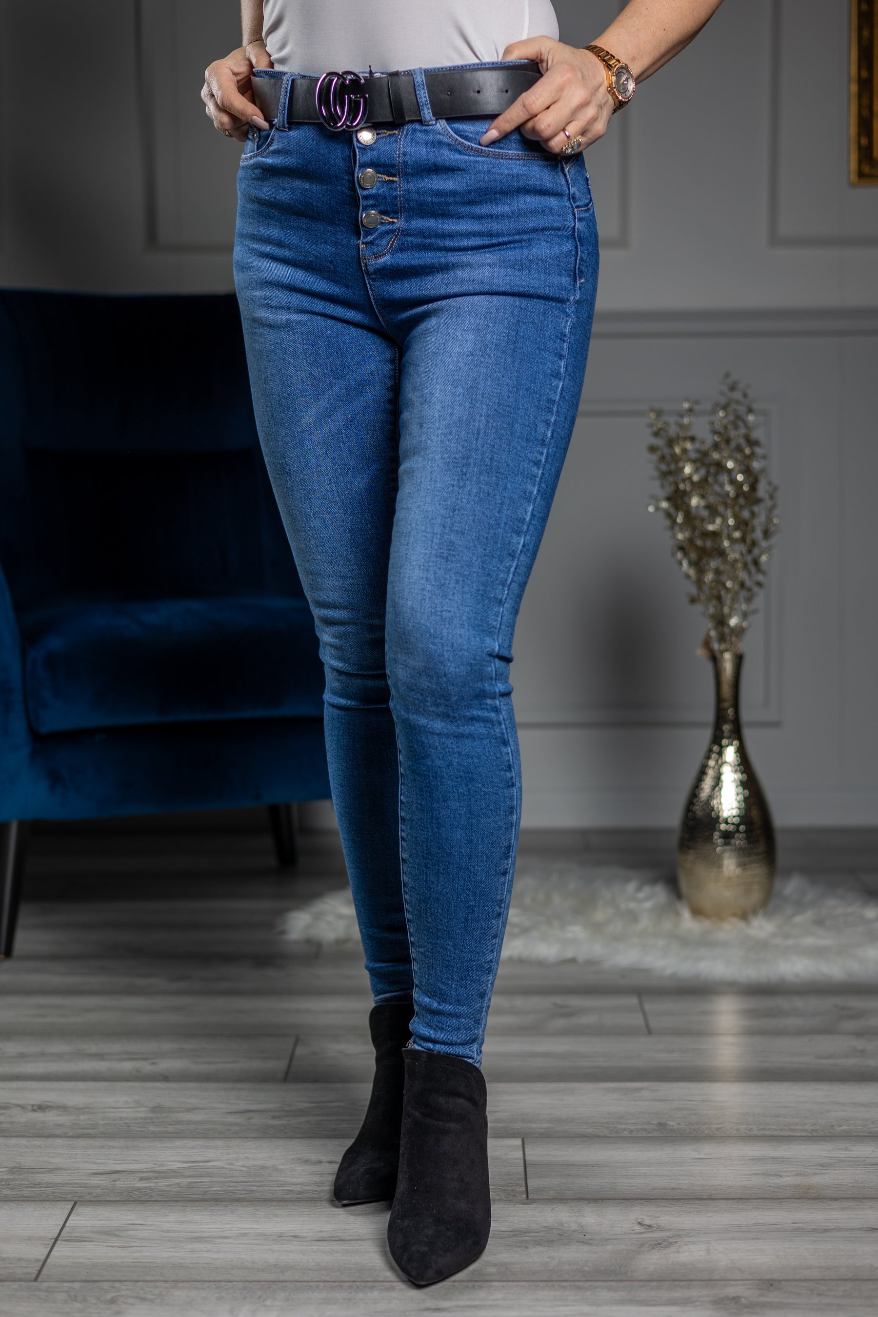 Skinny High-waist Push-up Jeans Amanda Blue