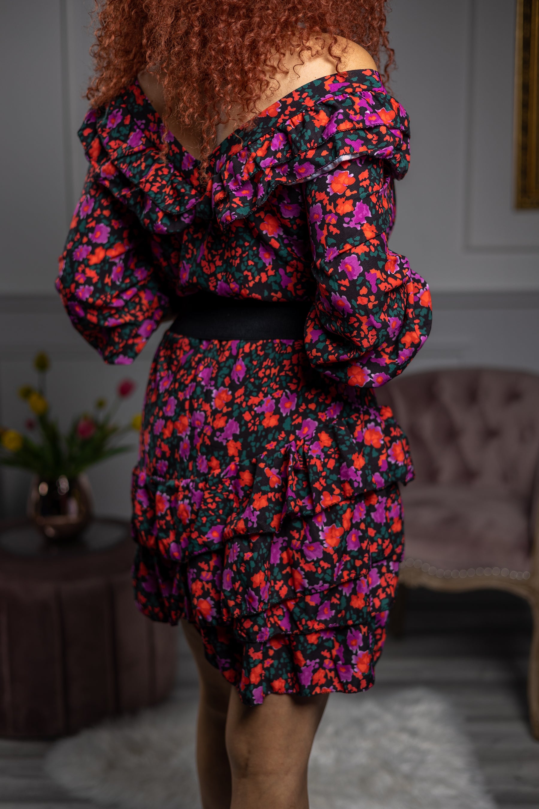 Floarl Print Dress Florentina Fuchsia