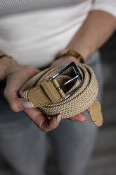 Woven Elastic Belt Bene Beige