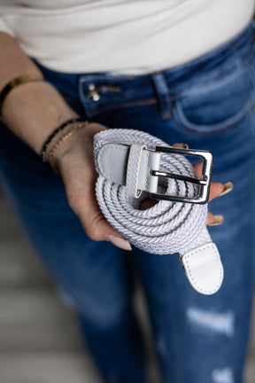 Woven Elastic Belt Bene White